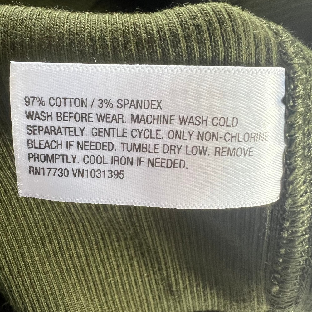 Universal‎ Thread Olive Green Ribbed Long Sleeve Crew Neck Top Medium gorpcore - Picture 5 of 9